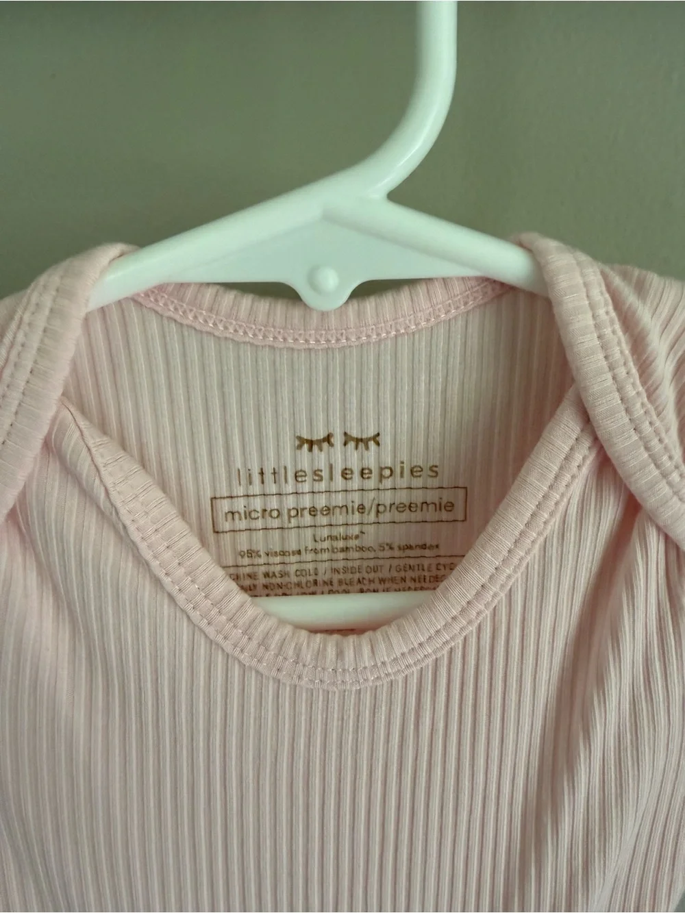 Little Sleepies Preemie Ribbed Pink Gown
